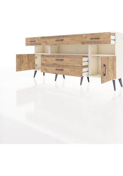 Arges Konsol 3 Raflı 5 Çekmeceli 2 Kapaklı 176x30x83 Aytaşı-çam/çam Çam/çam Arges Konsol 3 Raflı 5 Çekmeceli 2 Kapaklı 176x30x83 Aytaşı-çam/çam Çam/çam