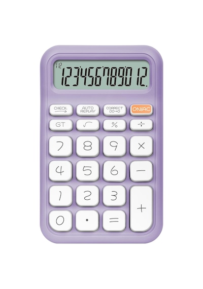 X-150 12 Haneli Küçük Boy Hesap Makinesi Lila Çok Renkli