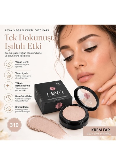 Vegan Krem Göz Farı - No. 310 Temiz İçerik, Uzun Süre Kalıcı, Mono Cream Eyeshadow Diğer