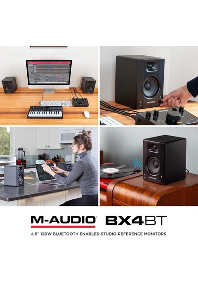 Bx4bt 4.5 Bluetooth Stüdyo Monitör Çifti Kayıt, Düzenleme, Multimedya İçin Kablosuz Bluetooth Pc Hoparlörleri,