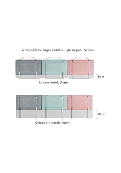 Babysafe Serenity Yeni Nesil Yatak Bariyeri Korkuluğu 120X50 CM