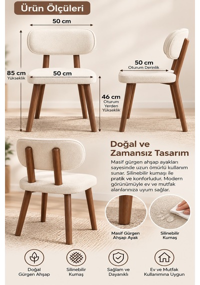 2 Adet Masal Ahşap Gürgen Sandalye Cafe,restaurant,mutfak,salon,yemek Odası Sandalyesi Ceviz