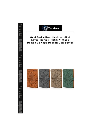 Özel Seri Yılbaşı Hediyesi Okul Eşyası Denizci Motifi Vintage Dümen Ve Çapa Desenli Deri Defter Çok Renkli