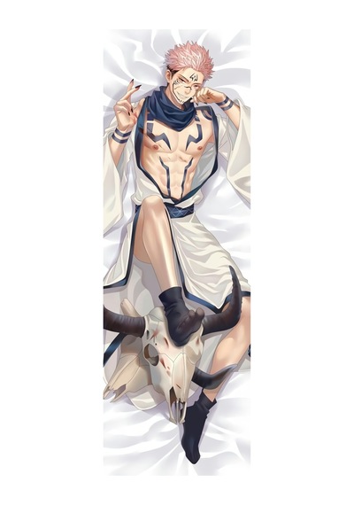 Jujutsu Kaisen Ryomen Sukuna Desenli Tek Yön Baskılı Sarılma Yastığı Kılıfı Çok Renkli