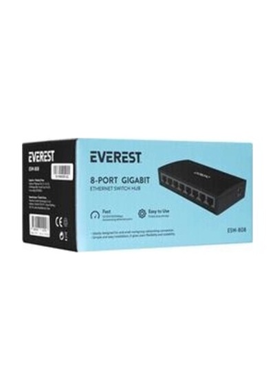 Everest Everlınk Esw-808 8 Port 10-100-1000mbps Gigabit Ethernet Masaüstü Ethernet Switch Hub Kdo