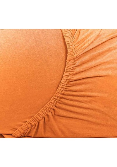 Premium %100 Cotton 100x200 30 Cm Lastikli Çarşaf Bed Sheet Çeyiz Turuncu