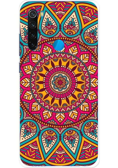 Redmi Note 8 Uyumlu Mandala Baskılı Silikon Kılıf Renkli