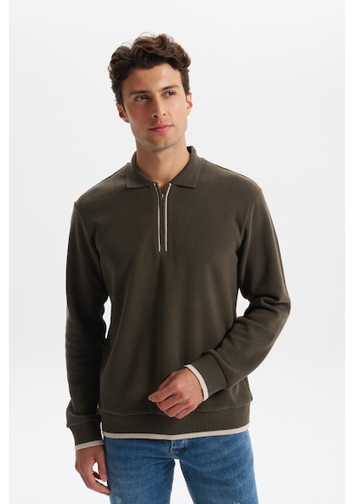 AR-MA Arma Erkek Selanik Kumaş Polo Yaka Yarım Fermuarlı Regular Fit Sweatshirt Kazak K30554697902 Haki AR-MA Arma Erkek Selanik Kumaş Polo Yaka Yarım Fermuarlı Regular Fit Sweatshirt Kazak K30554697902 Haki