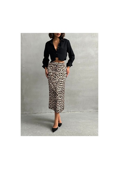 Verymoda Leopar Desenli Etek F1811