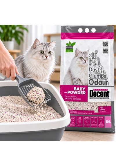 Decent Bebek Pudralı Kokulu Kedi Kumu 10 Lt