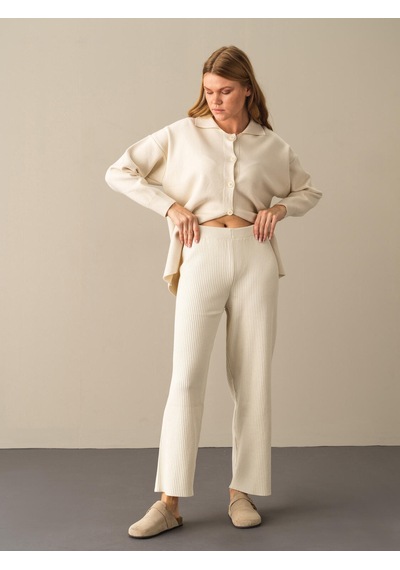 Xint Ekru Regular Fit Pamuklu Triko Pantolon 850861