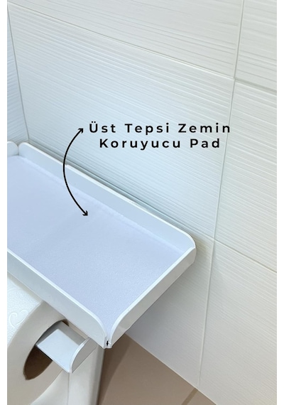 3'ü 1 Arada Banyo Seti Tuvalet Kağıtlık, Çöp Kovası Ve Tuvalet Fırça Takımı Gold Beyaz Diğer