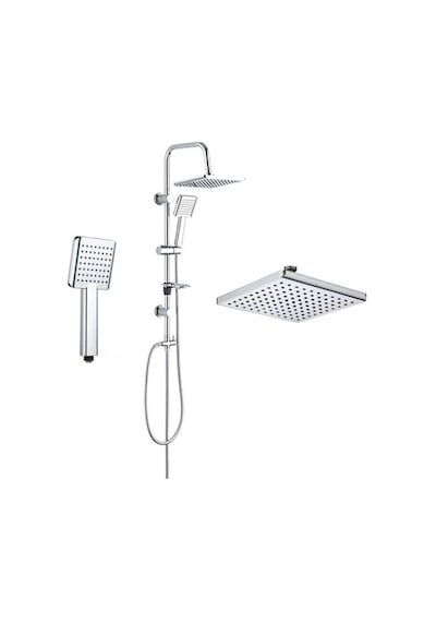 Tema Rain Plus Tetra Sürgülü Banyo Duş Takımı Seti Paslanmaz Boru Krom