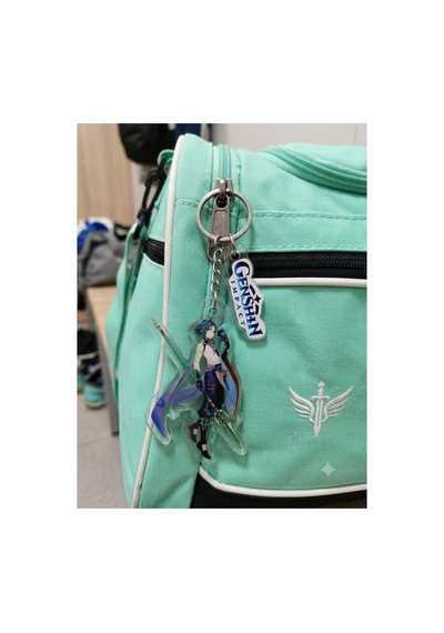 Owl Bag Genshin Impact Serisi Xiao Karakteri Desenli Acrylic Anahtarlık Çanta Süsü Çok Renkli