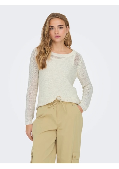 Jdy Jdymore Solid L/s O-neck Pullover Kadın Bluz 15194117 Ekru