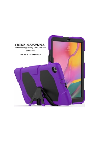 Newface Samsung Galaxy T510 Tab A 10.1 Kılıf Griffin Tablet Kapak - Mor Tablet Kılıfı
