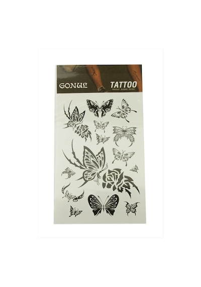 Kelebek - 992 - Tattoo Dövme - Glblseme - Sticker Beyaz
