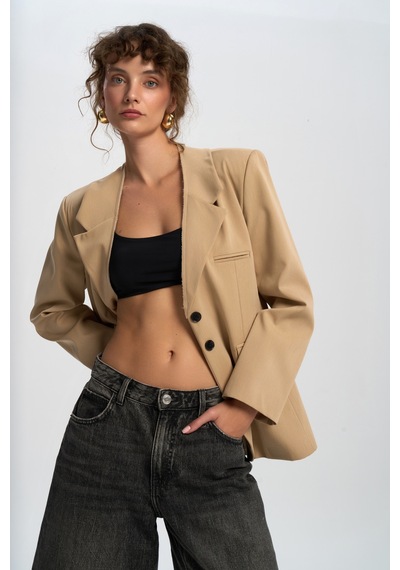 Mai Studios Co. Volda Yaka Detay Vizon Blazer VIZON