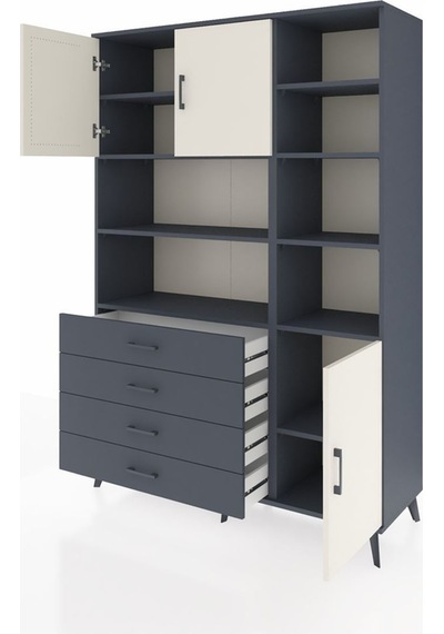 Hyperion Dolap 9 Raflı 4 Çekmeceli 3 Kapaklı 132x44x195 Antrasit-aytaşı/antrasit Aytası/antrasıt Hyperion Dolap 9 Raflı 4 Çekmeceli 3 Kapaklı 132x44x195 Antrasit-aytaşı/antrasit Aytası/antrasıt