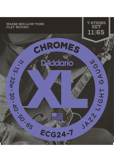 Daddarıo Ecg24-7 Elektro Gitar Teli, 7 Telli, Chromes, 11-65, Jazz