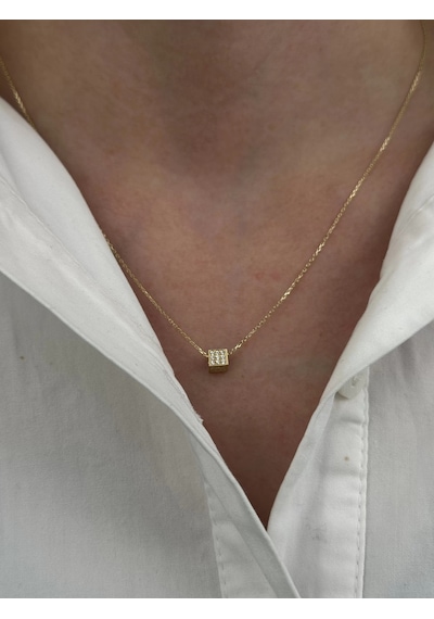 14 Ayar Altın Küp Kolye 632 Gold