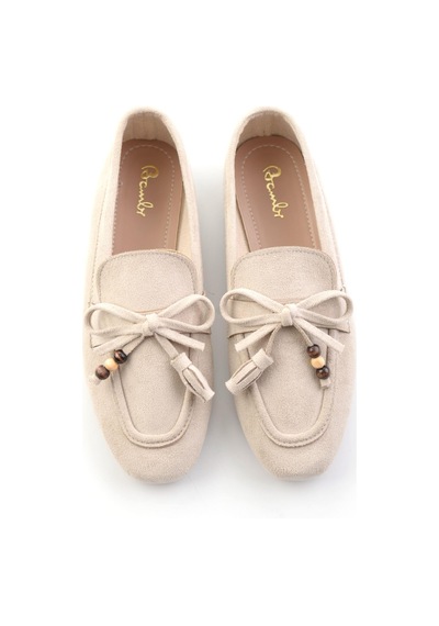 Bambi Bej Kadın Loafer Ayakkabı K01688012672 Bej
