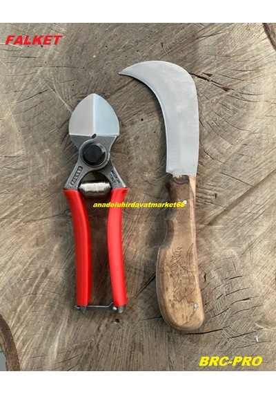 Falket Bağ Budama Makası Örs Budama Makası Brc Aşı Bıçağı Bağ Budama Çakısı 2li Set