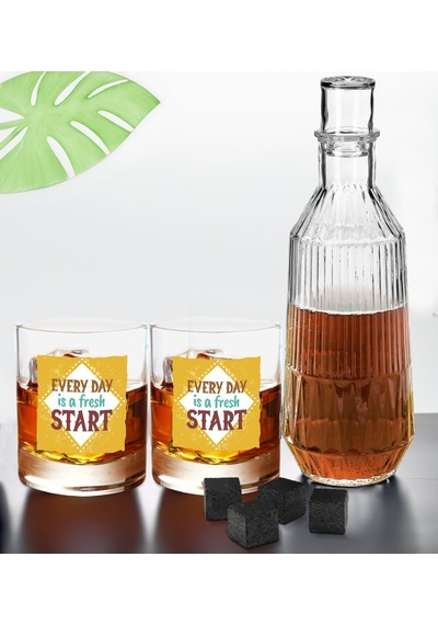 Bk Gift Dtf Motto Tasarımlı İkili Viski Kadehi, Viski Taşı Ve Karaf Seti-6, Arkadaşa Hediye, Sevgiliye Hediye Kobitmeyencom30462 Bk Gift