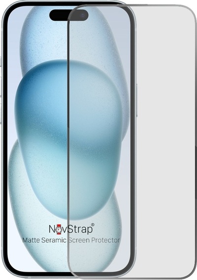 Novstrap Apple iPhone 15 Uyumlu İle Ekran Koruyucu Mat Seramik Nano Esnek Cam