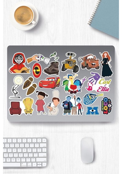 Pixar Temalı Sticker Etiket Seti - Laptop Notebook Telefon