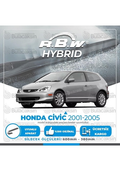 Rbw Hybrid Honda Civic Hb 2001 - 2005 Ön Silecek Takımı - Hibrit
