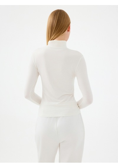 Slim Fit Kadın Bluz U.kol Ekru