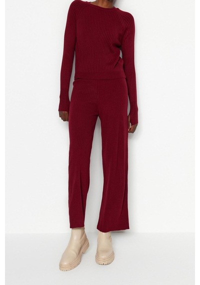 Ersefa Tarz Kadın Modern Moda Normal Bel Boru Paça Bisiklet Yaka Basic P bordo Ersefa Tarz Kadın Modern Moda Normal Bel Boru Paça Bisiklet Yaka Basic P bordo