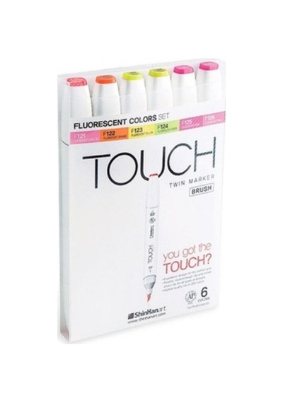 Touch Twin Brush Marker Kalem 6lı Set Florasan Renkler Çok Renkli