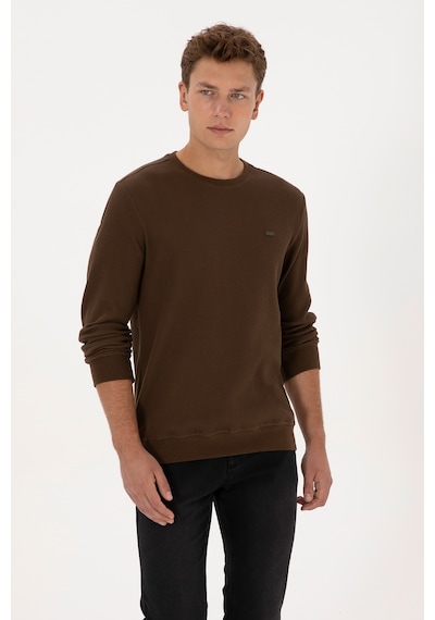 U.S. Polo Assn. Erkek Regular Fit Bisiklet Yaka Kahverengi Sweatshirt 50316390-VR029