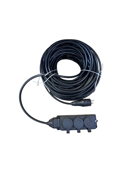 3'lü Kauçuk Seyyar Uzatma Kablosu 20 Metre 3x2.5 Mm 1