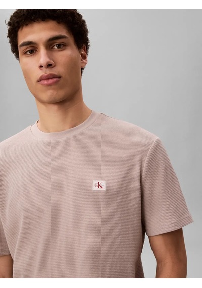 Calvin Klein Ss Waffle Badge Crew, K6b Pembe Erkek T-shirt