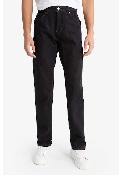 Defacto Sergio Regular Fit Normal Kalıp Normal Bel Boru Paça Jean Pantolon F4617ax25aunm40 Siyah