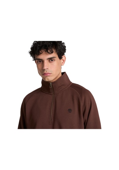 Bc0yhb9ajd1-r Timberland Exeter Rıver Tree Embroidered Logo 1-4 Z Erkek Sweatshirt Kahve Bc0yhb9ajd1-r
