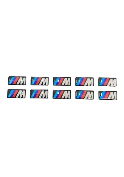 Bmw M Logolu 3m Damla Etiket 3d Kabartmalı Oto Sticker 10lu Set Araç & Anahtarlık Aksesuar 1,5x0,8cm Çok Renkli