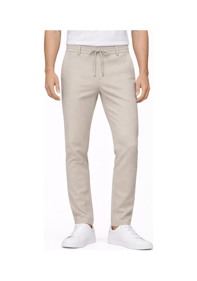 Yazı Erkek Slim Fit Dar Kesim Beli Bağlamalı Yan Cepli Casual Jogger Pantolon Taş
