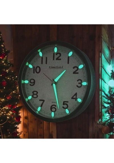 Fosforlu Karanlıkta Parlayan Küçük Çocuk Odası Yeşil Duvar Saati Çap 22 Cm Yeşil