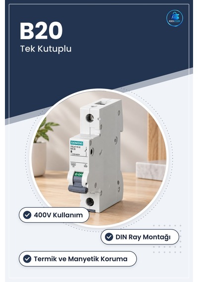 Miniatür Devre Kesici Sigorta B20 1p /400v Mcb Tek Kutuplu Pano İ