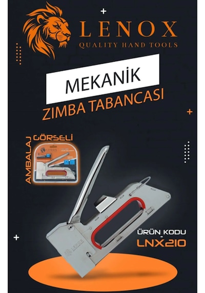 Lenox Tools Mekanik Zımba Tabancası 4 8 Mm Güçlü El Zımbası Ahşap Kumaş Karton Uyumlu 200 Adet Zımba