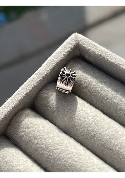 Antik Güneş Klips Charm Gümüş