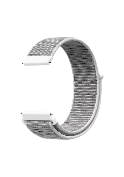 Caseonn Amazfit Gts 4 Mini Kordon Hasır Kumaş Nylon Kayış Beyaz