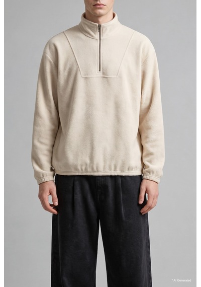 Defacto Yarım Fermuarlı Polar Sweatshirt E8632ax26wnbg721 Bej-bg721