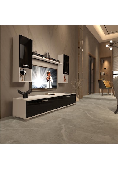 Decoraktiv Eko 5da Mdf Std Tv Ünitesi Tv Sehpası Beyaz - Siyah