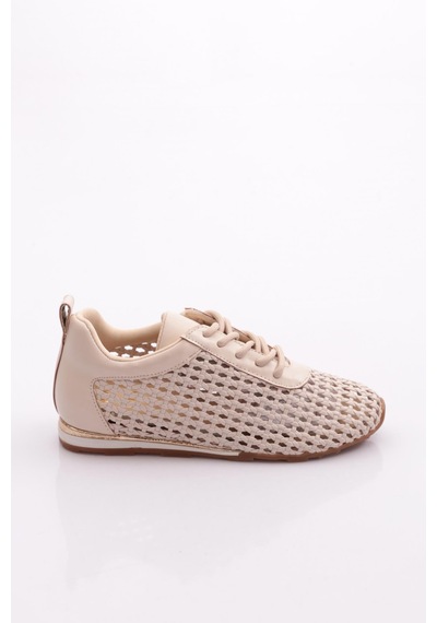 Dgn B0030 Kadin Delikli Casual Ayakkabi Bej