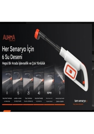 Auhma Acr-08 Katlanabilir Kovalı Basınçlı Araç Yıkama Makinesi 20.000 Mah Batarya 335 Psı Güç 16 Bar
